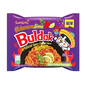 Mì Khô Gà Cay Vị Chanh Habaneri, Buldak Habanero Lime, Spicy Chicken Flavored Stir-Fried Ramen (135g) - SAMYANG